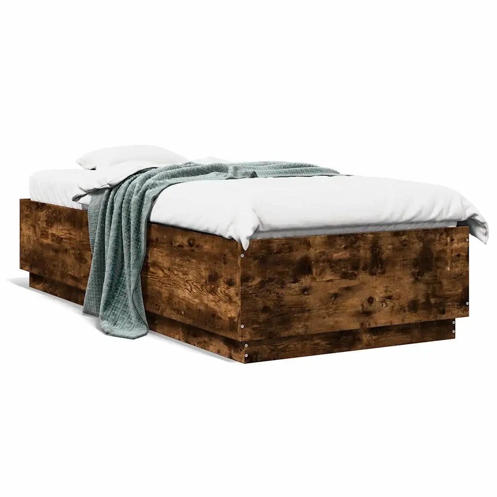 Giroletto-Struttura Letto Rovere Fumo 100x200 cm in Legno Multistrato 298025