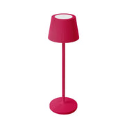 Lampada da tavolo led ricaricabile IP54 colore rosso lampone mod. Emmamini