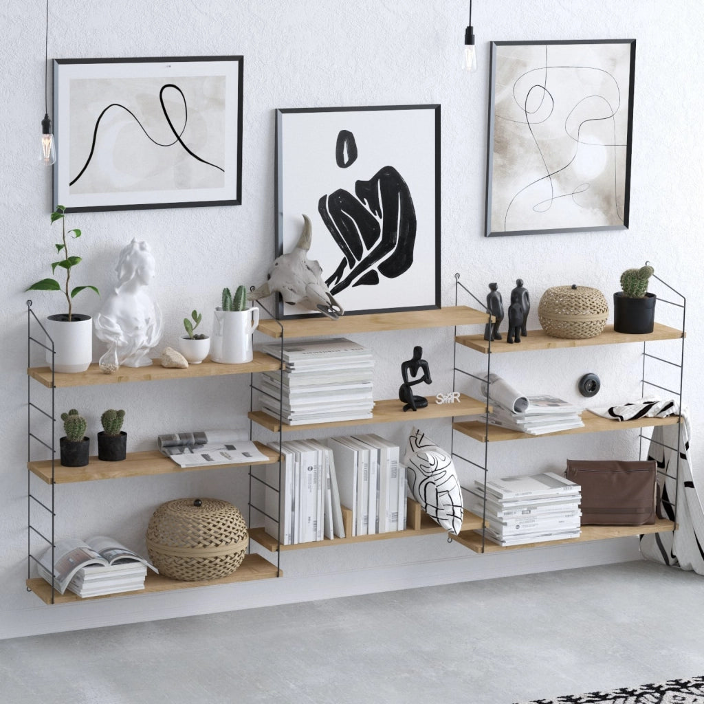 Libreria in legno "Laba" - 216 x 20 x 85 cm - Rovere