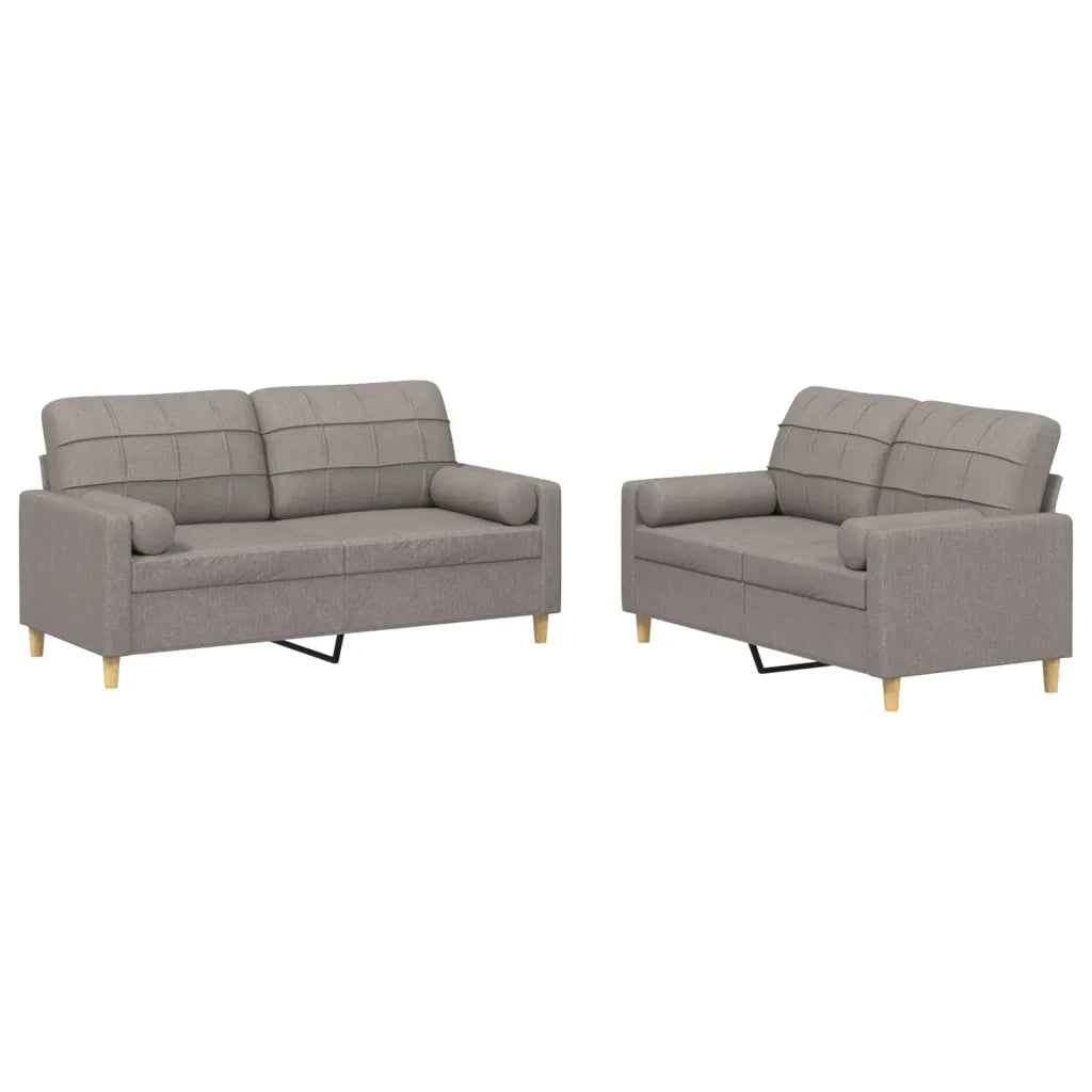 Set Divani 2 pz con Cuscini Tortora in Tessutocod mxl 107049