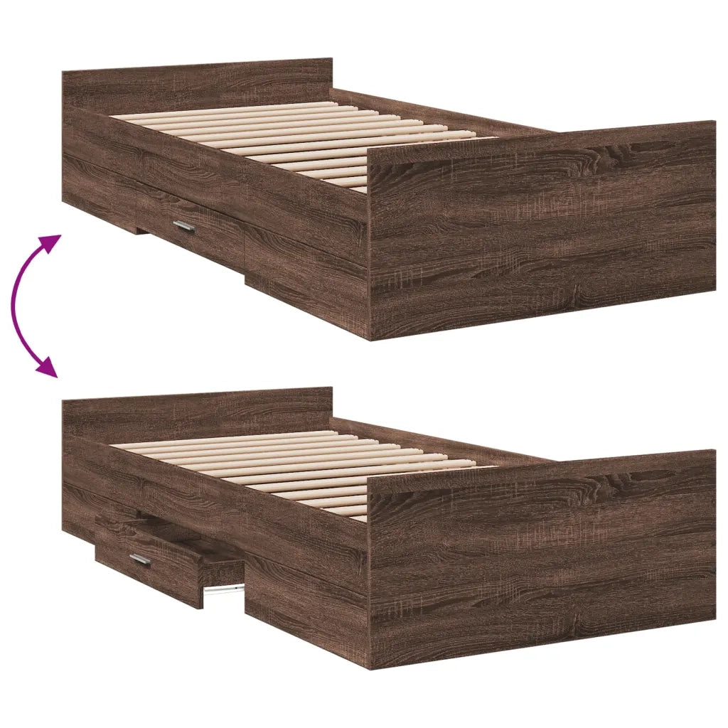 Giroletto Cassetti Rovere Marrone 75x190 cm Legno Multistrato 3280355