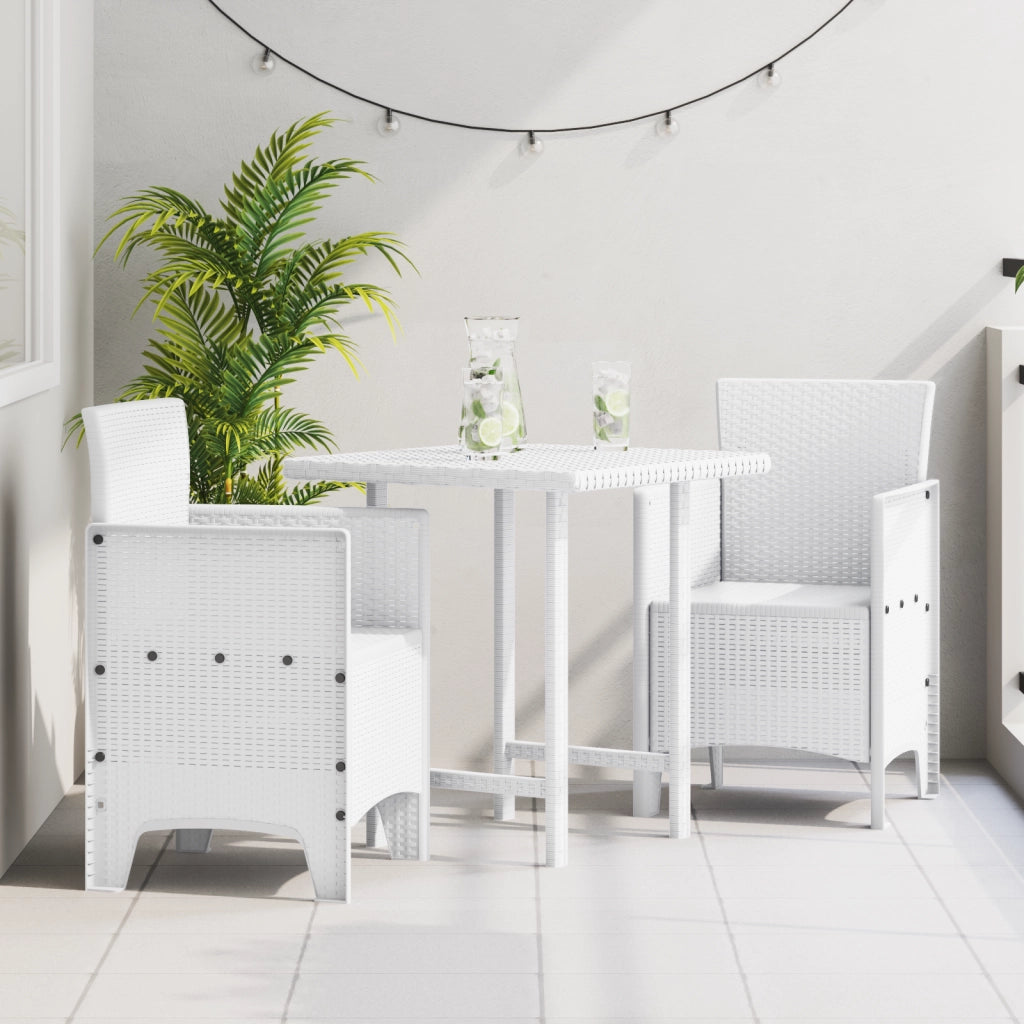 Sedie da Giardino 2 pcs in Polyrattan Bianco
