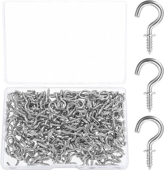 200 picchetti a viti, picchetti a viti mini, mini picchetti, picchetti da soffitto, viti a testa mini, picchetti in legno, attacchi per piante, opere d'arte, chiavi, accessori in argento (1/2 pollice)