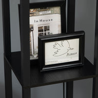 Lampada da Terra a Colonna 26x26x156 cm con 2 Ripiani in MDF e Plastica Nera