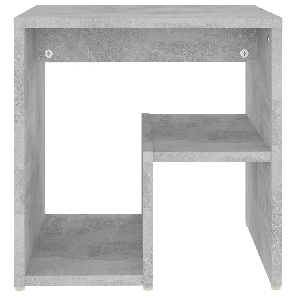 Comodino | Armadio da Notte | Mobiletto da notte Grigio Cemento 40x30x40 cm in Legno Multistrato