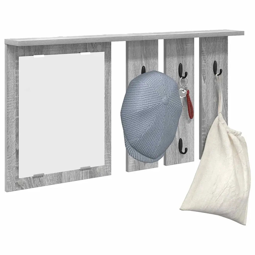 Appendiabiti a muro con specchio Grigio sonoma 85 x 10 x 45 cm CFW3444497
