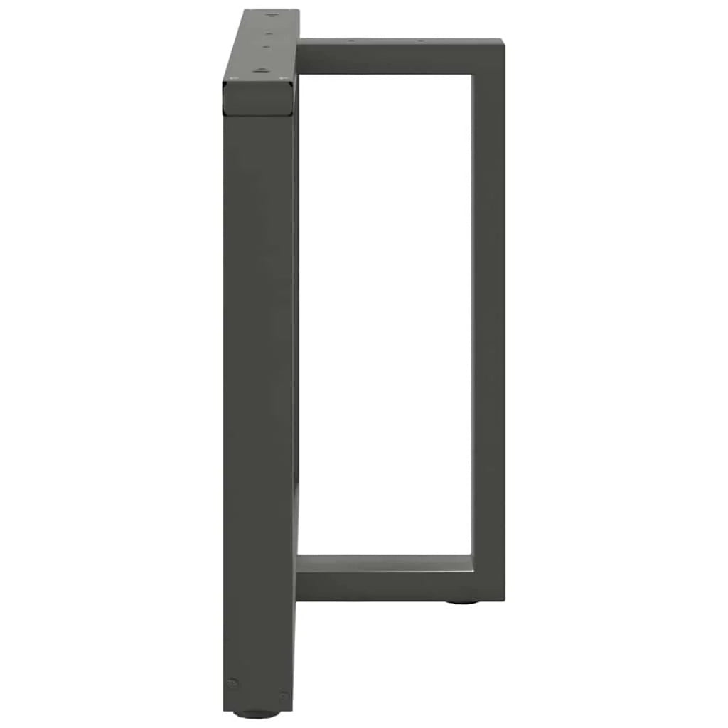 Set di 2 gambe per tavolo da pranzo a forma di T 100 x 35 x 73 cm con piedini regolabili design moderno in acciaio antracite 02_0057336
