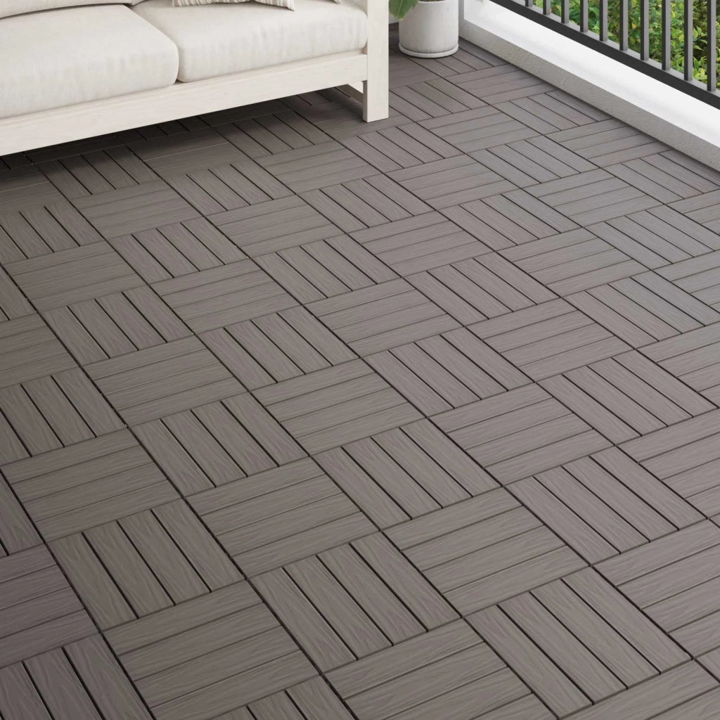 Piastrella per Decking 11 pcs Marrone Scuro 30 x 30 cm WPC 42046683