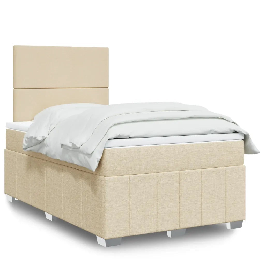 Giroletto a Molle con Materasso Crema 120x200 cm in Tessuto 3291633