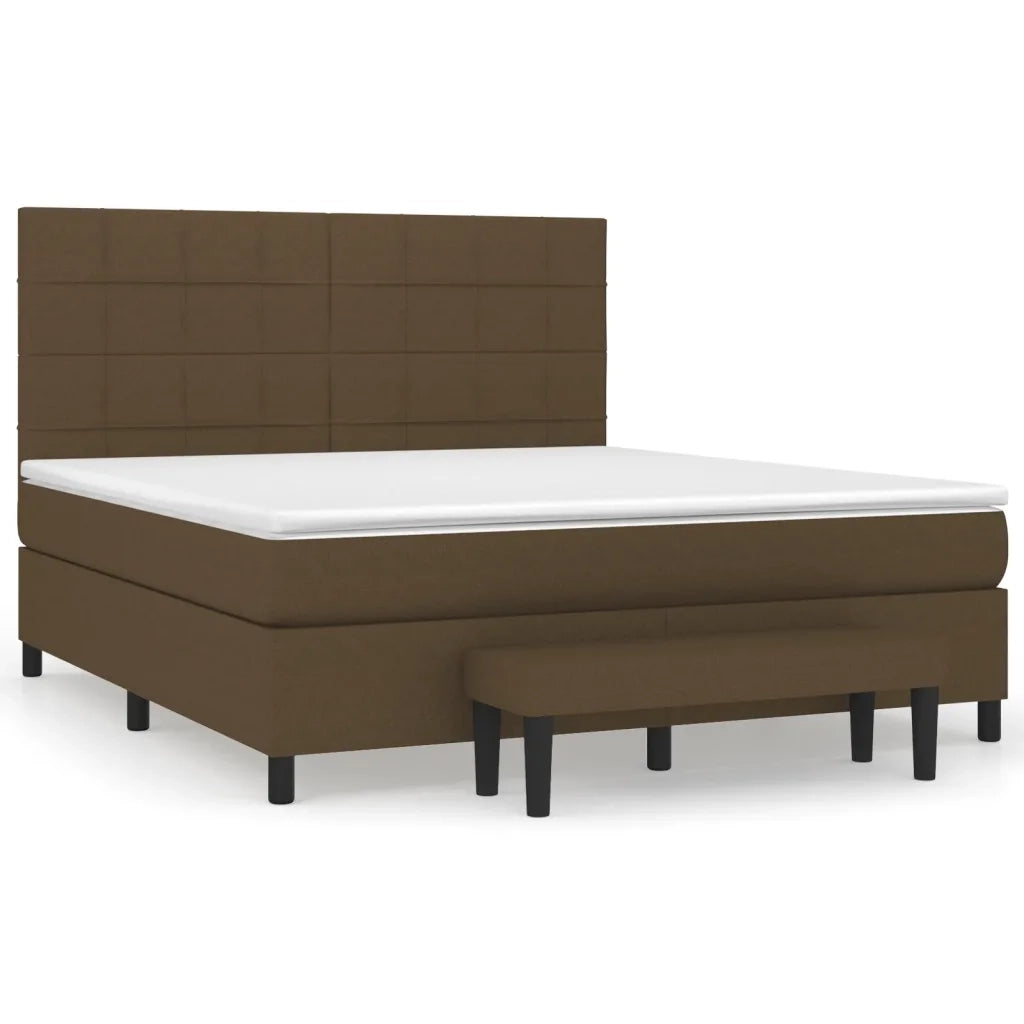 Giroletto a Molle con Materasso Marrone Scuro 180x200cm Tessuto 3136616