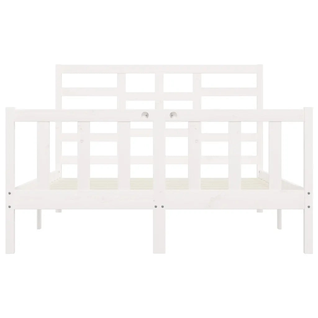 Giroletto senza Materasso-Struttura Letto Bianco 120x200 cm Legno Massello Pino 706415