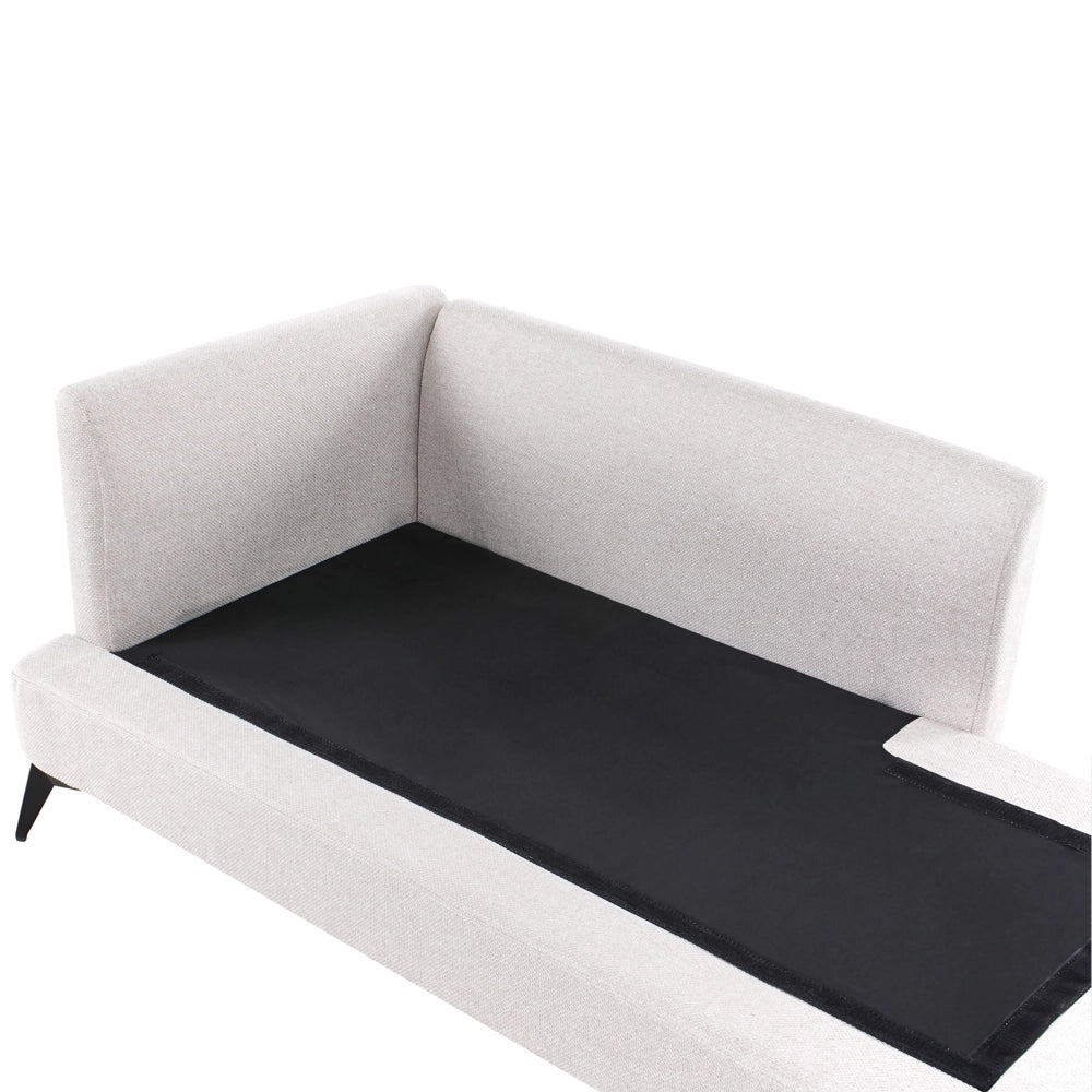 Chaise Lounge Beige Chiaro Rivestimento in tessuto poliestere lato sinistro con cuscino decorativo Gambe in metallo Soggiorno di design moderno