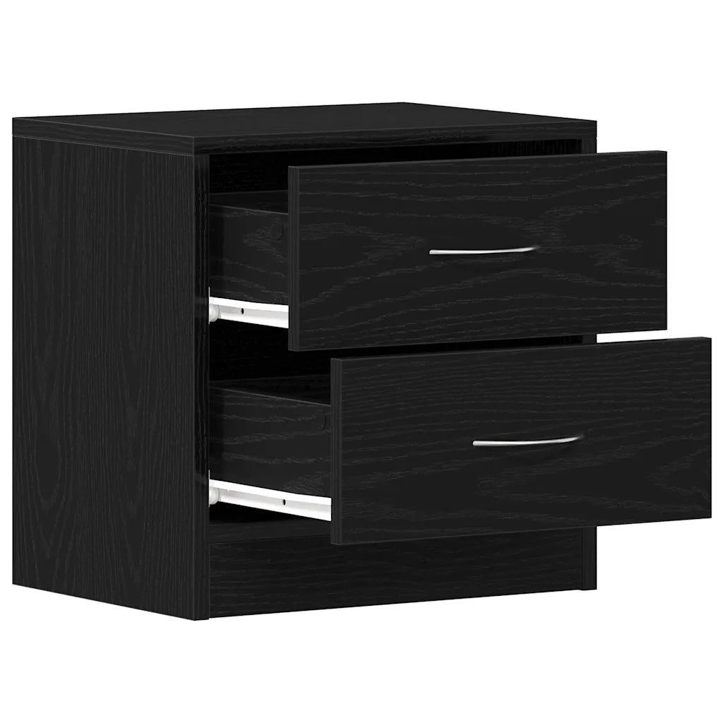 vidaXL Comodino Rovere Nero 40x30x40 cm in Legno Multistrato