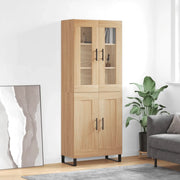 Credenza-Buffet-Armadio da cucina Rovere Sonoma 69,5x34x180 cm in Legno Multistrato 727347