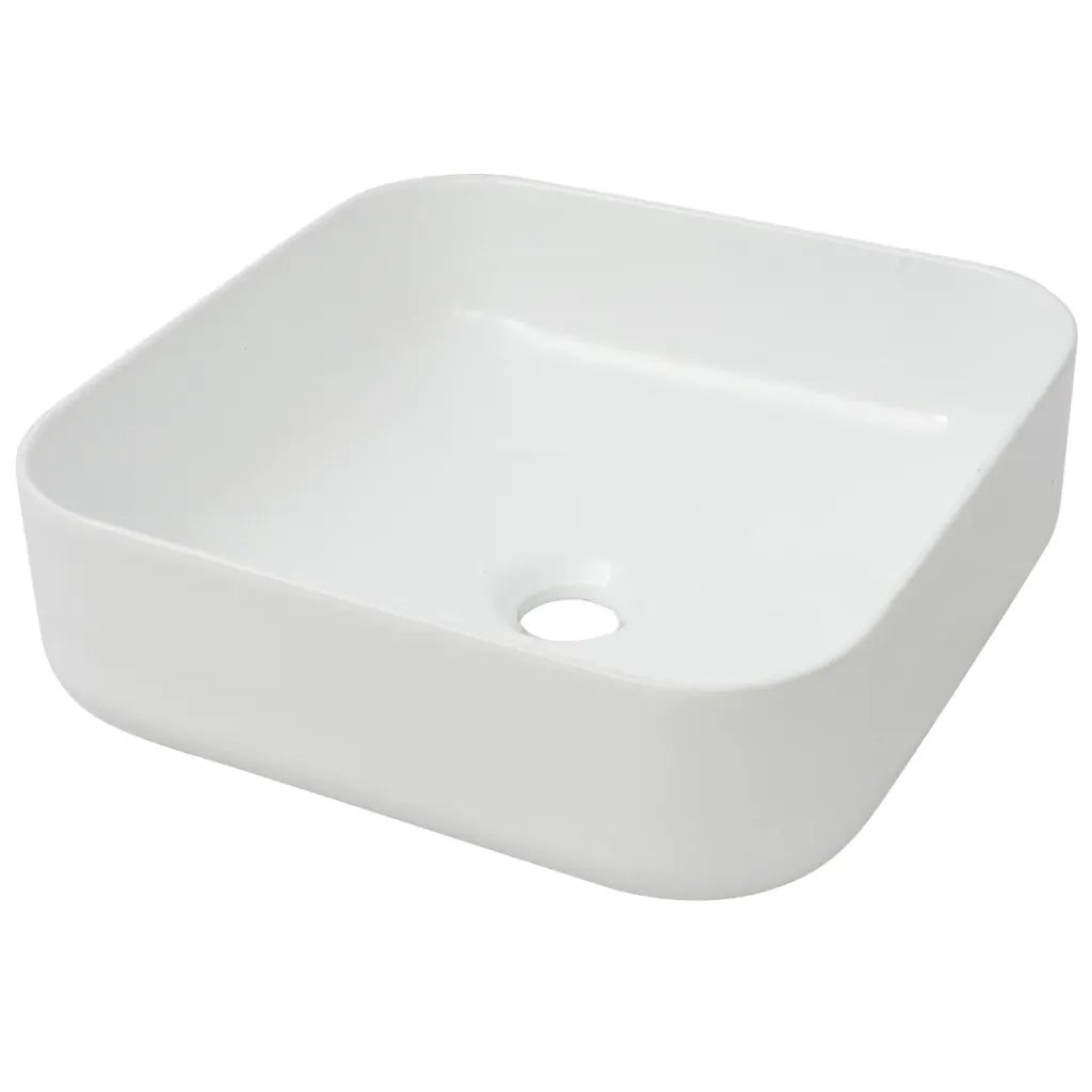 Lavandino Quadrato in Ceramica Bianca 39x39x13,5 cm 142338