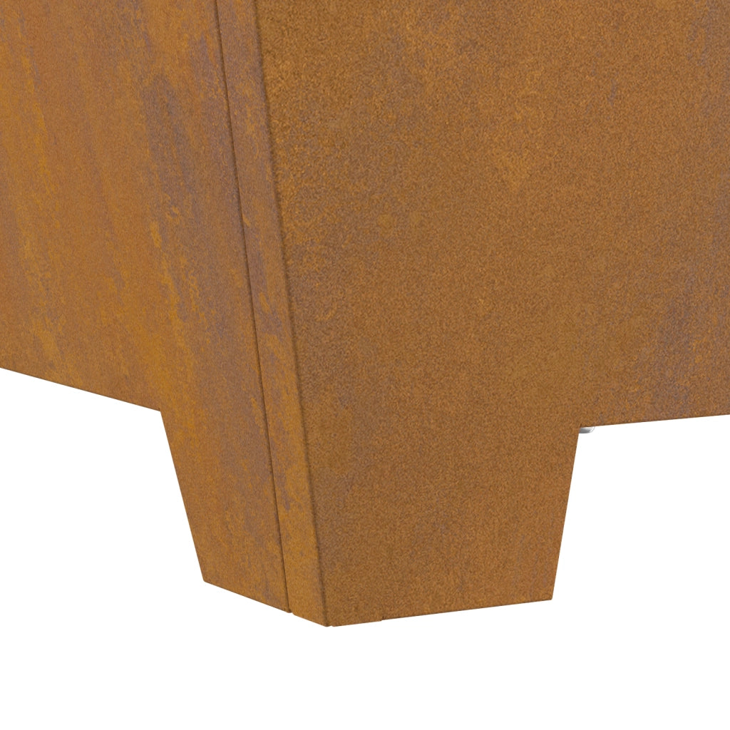 Focolare Quadrato 80x80x40 cm in Acciaio Invecchiato