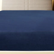 Lenzuolo con Angoli Jersey Blu Marino 180x200 cm Cotone 136238