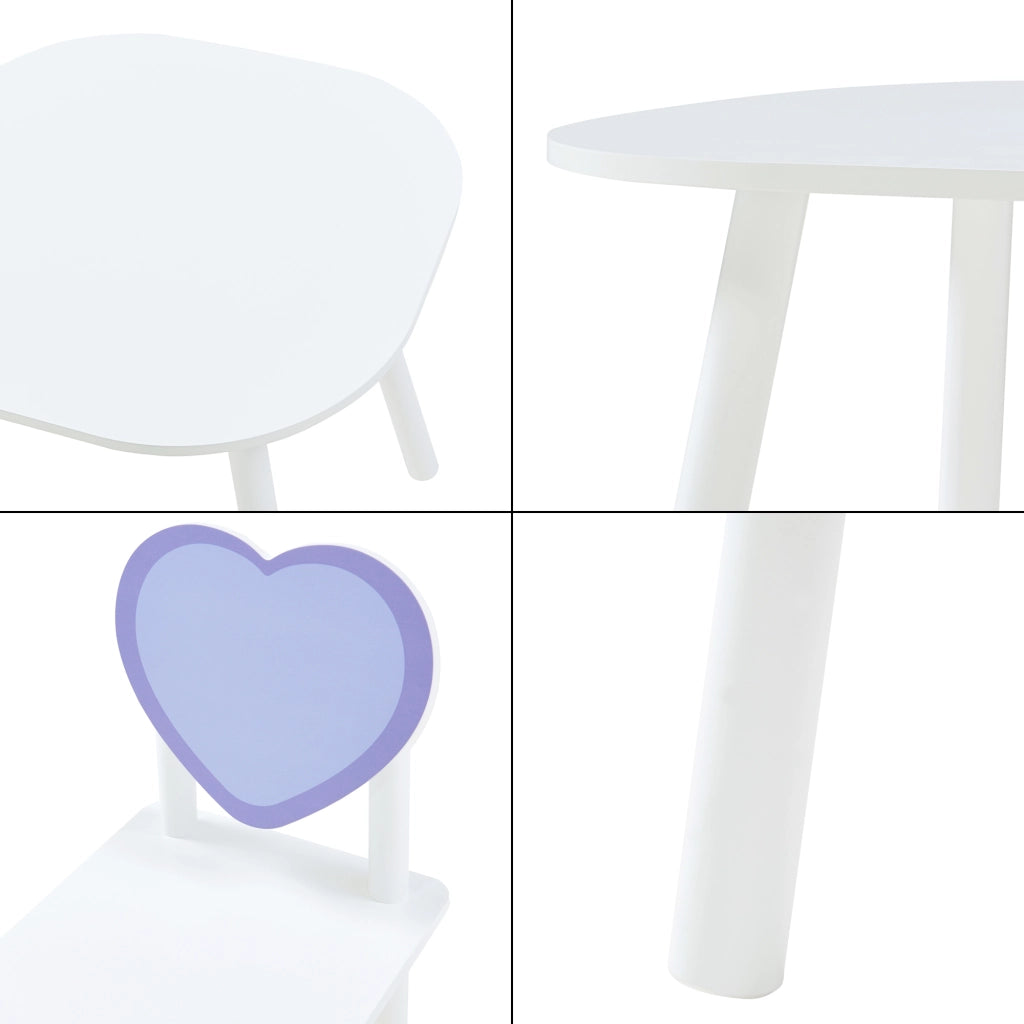 Set Siljan Tavolo e 2 Sedie per Bimbi - Bianco / Viola [en.casa]