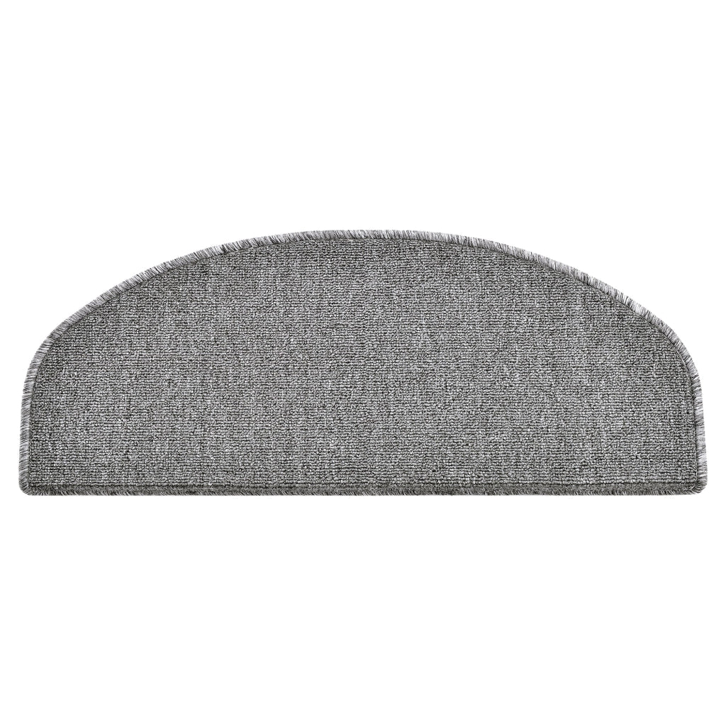 Set di 15 gradini antiscivolo semicircolari 65 x 24 cm con bordo grigio chiaro 03_0007612