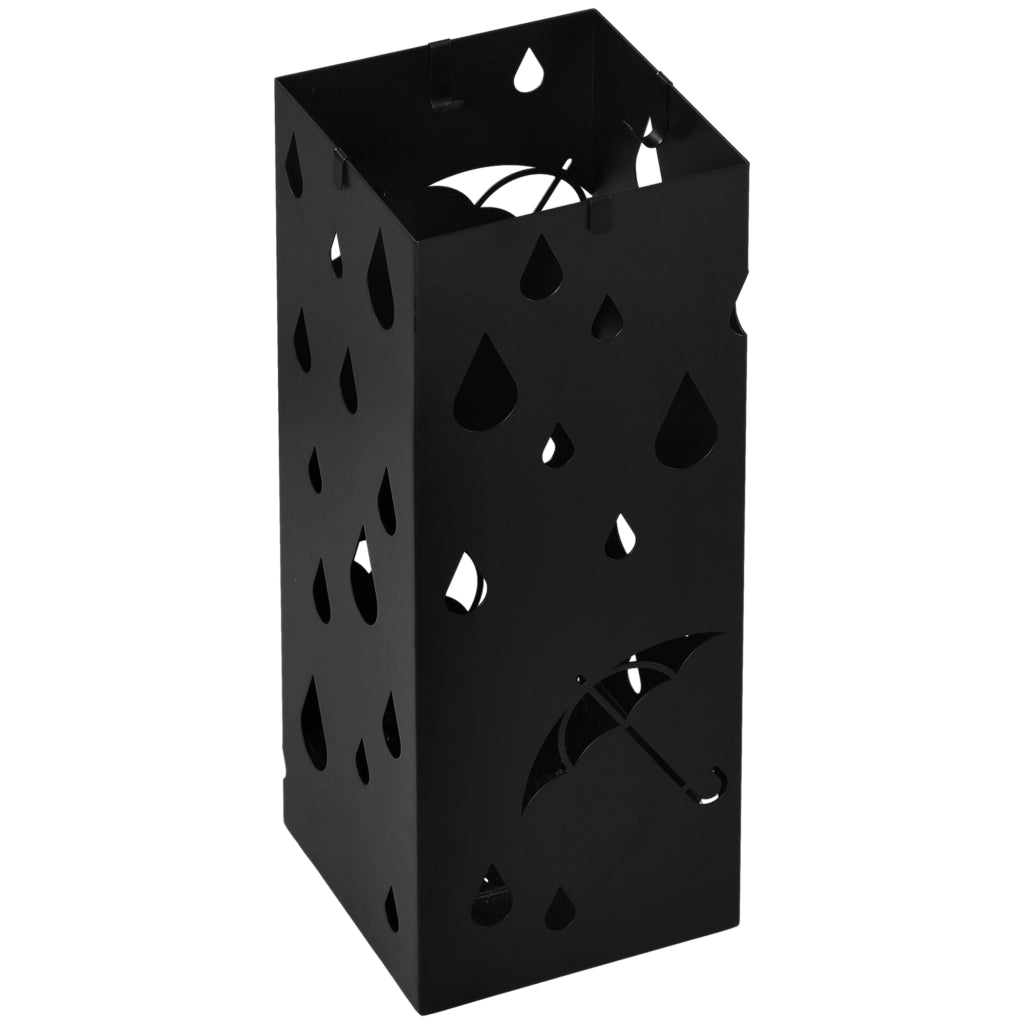 Portaombrelli in Acciaio con Bandeja ¨C zephmum ¨C Nero 15.5x15.5x41 cm