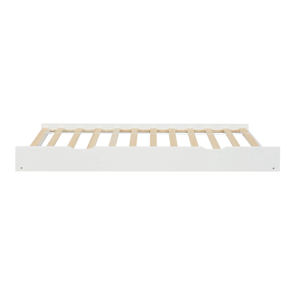 Cassettone Sottoletto Estraibile Ydre Letto Secondario con Rotelle Legno Bianco [en.casa]