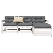 Set Salotto da Giardino 4 pz Bianco in Legno Massello di Pino 3250793
