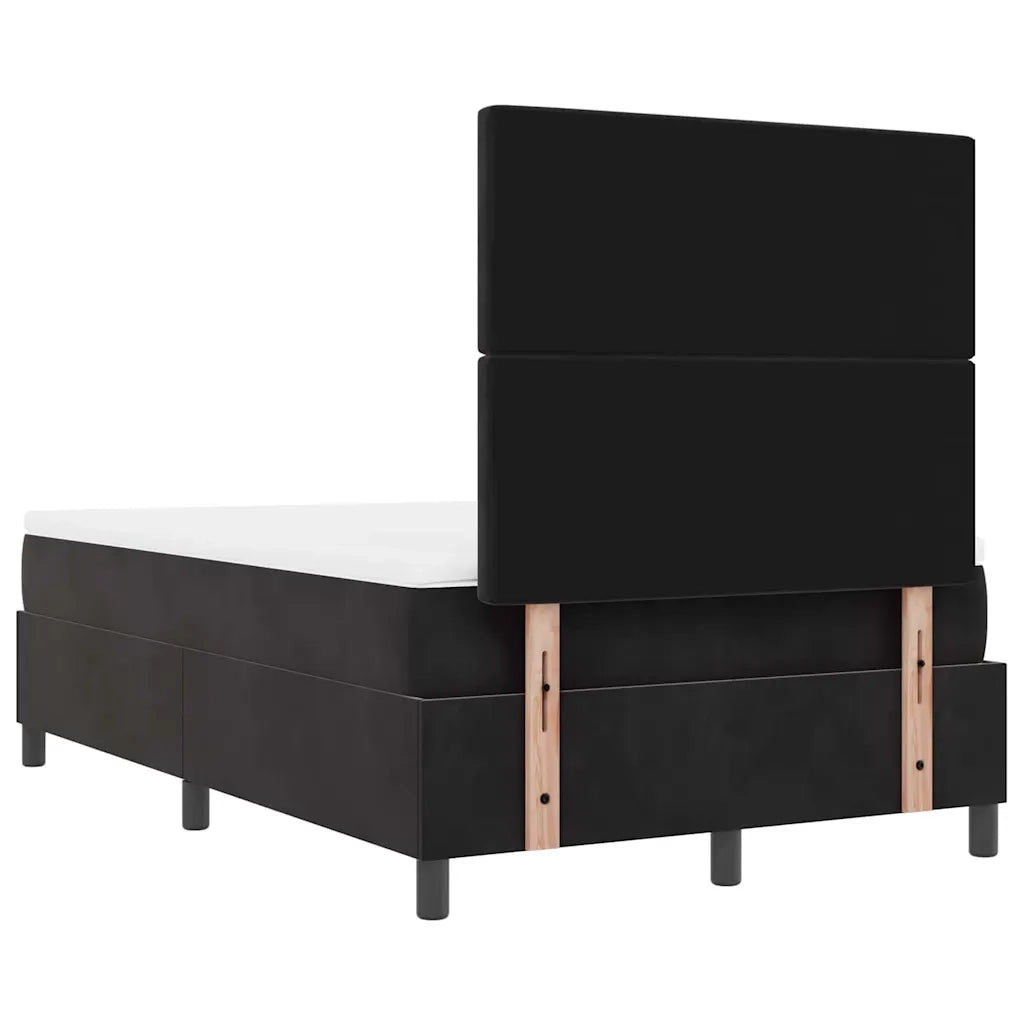 Letto a molle con materasso Nero 120 x 190 cm Velluto 3344434