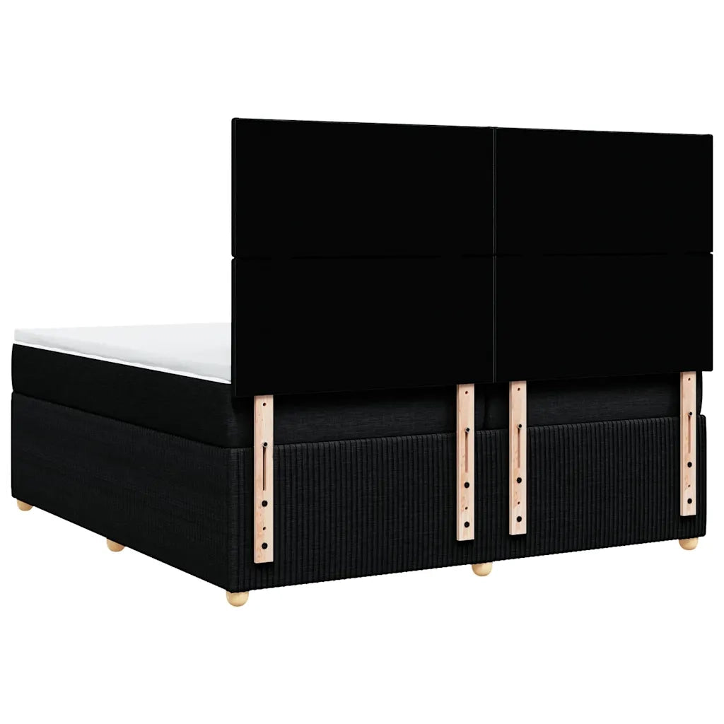 vidaXL Giroletto a Molle con Materasso Nero 200x200 cm in Tessuto