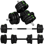 Set Hantel 2 in 1 ¨C zephmum ¨C 20 kg, Nero/Verde, antiscivolo