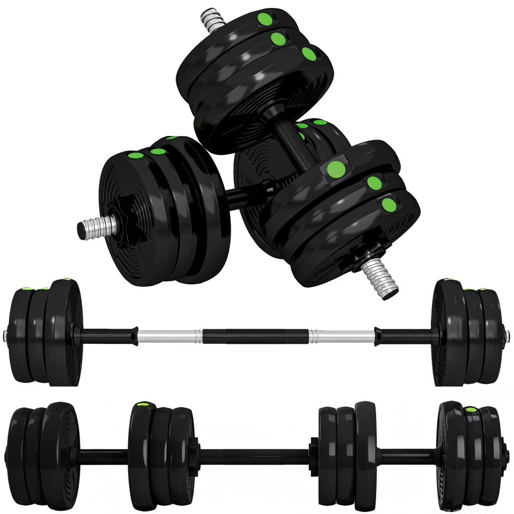 Set Hantel 2 in 1 ¨C zephmum ¨C 20 kg, Nero/Verde, antiscivolo