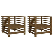 Sedie da Giardino 2 pz | Sedie da Esterno Marrone Ambra in Legno Massello di Pino