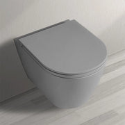 Water sospeso rimfree serie Feeling in ceramica con finitura grigio opaco