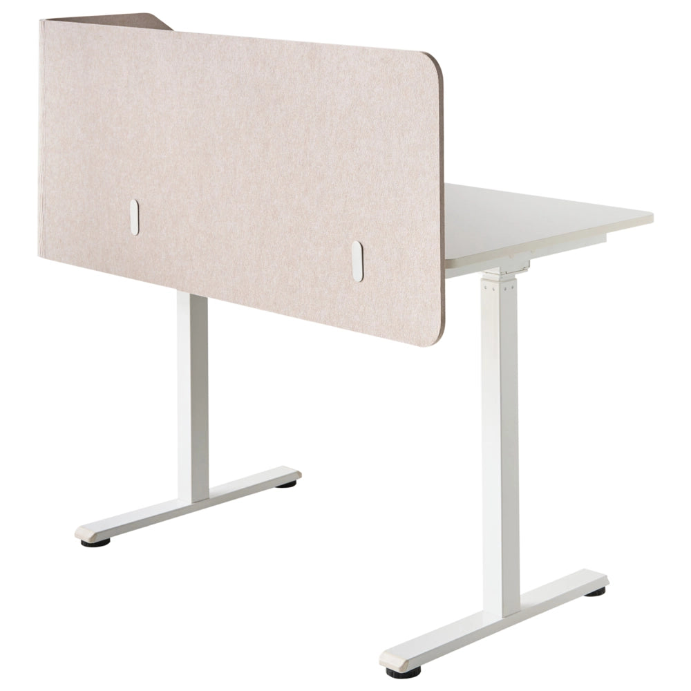 Parete divisoria angolare per scrivania Pannello in PET beige Morsetti di fissaggio in acciaio 120 x 60 x 50 cm Parete divisoria acustica Modulare Home Office