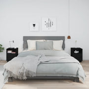 Comodini Neri 2 pz-Set di 2 Tavolino da notte 40x34x55 cm in Legno Massello di Pino 850455