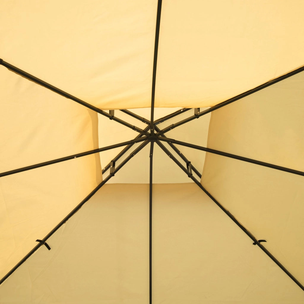 EasyComfort Gazebo da Giardino 3x3m con Zanzariera, Telaio in Acciaio e Doppio Tettuccio, Beige