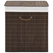 Cesto portabiancheria rettangolare 40 x 30 x 60 cm marrone scuro bambù 02_0006130