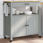 Carrello da Cucina MONZA 84x40x88,5 cm in Legno Massello di Pino 376107