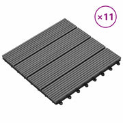 Piastrella per Decking 11 pz Grigio 30 x 30 cm WPC CFW6651965