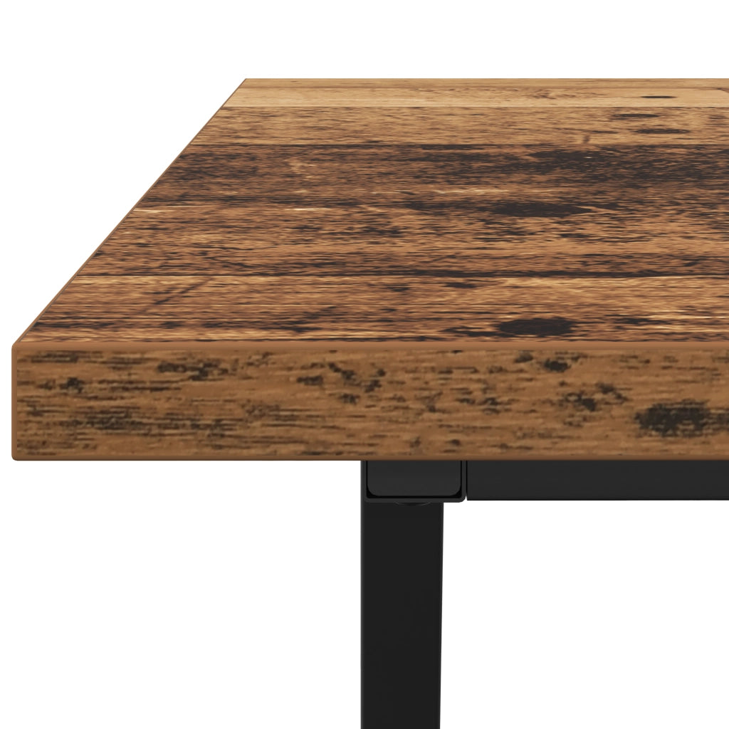 Tavolino da caffÃ¨  in legno vecchio 100x50x40 cm, realizzato in legno ingegnerizzato e metallo.