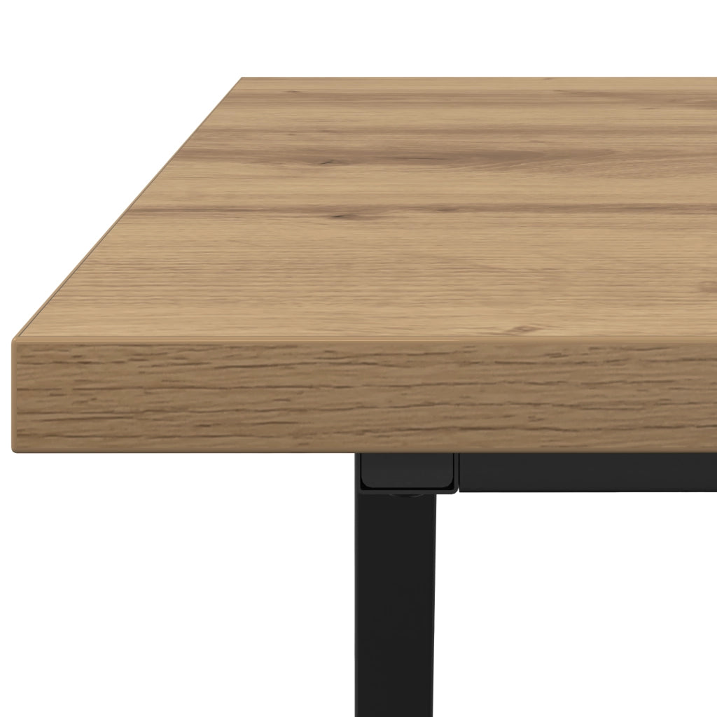 Tavolino da caffÃ¨  in rovere fatto a mano 100x50x40 cm in legno ingegnerizzato e metallo