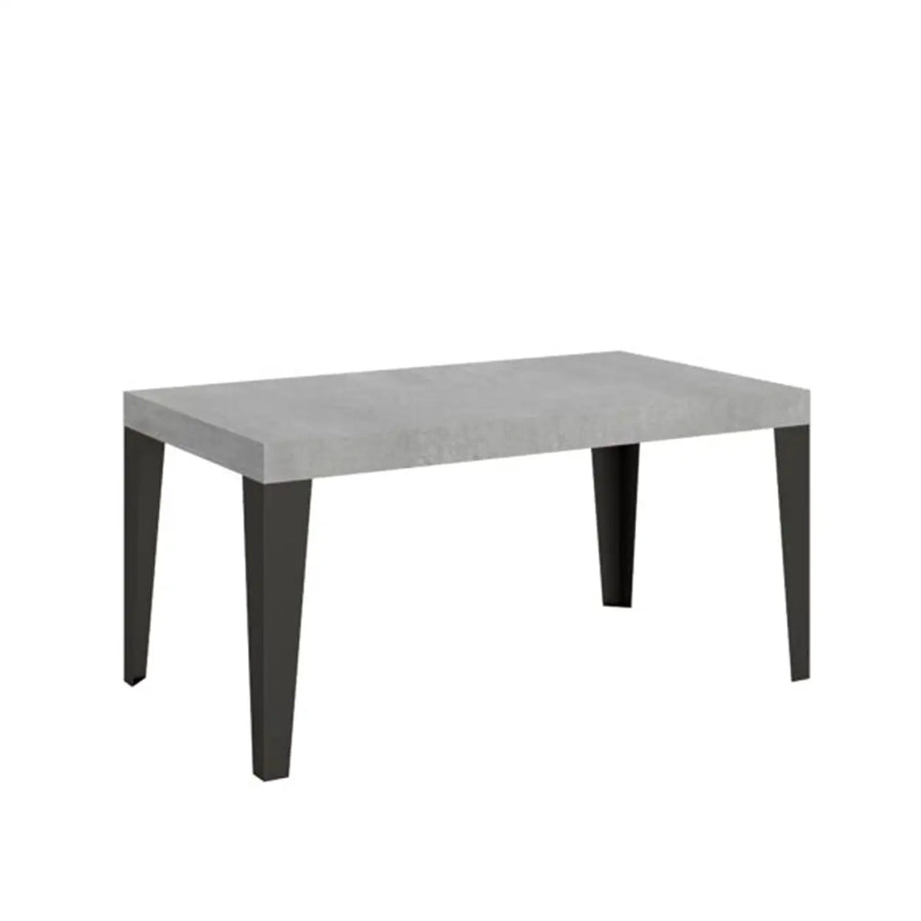 Tavolo allungabile 140/244x90 cm Flame Premium colore cemento gambe antracite