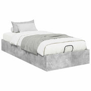 Letto singolo | Letto per adulti | Letto ottomano con archiviazione Grigio Cemento 75,5 x 190 cm