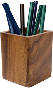 Organizzatore multifunzionale in legno per matite, pennarelli e spazzole da trucco (10 * 8 * 8 cm)