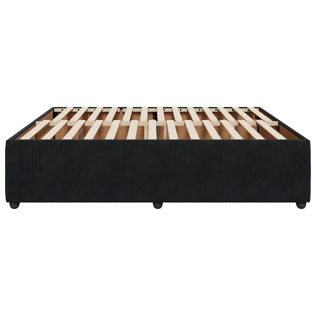 Giroletto senza Materasso Nero 200x200 cm in Velluto