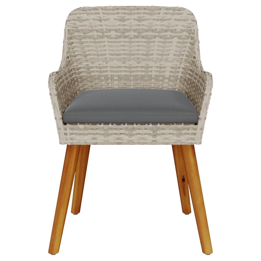 Sedia da giardino con cuscini 2 pcs Grigio chiaro in Polyrattan