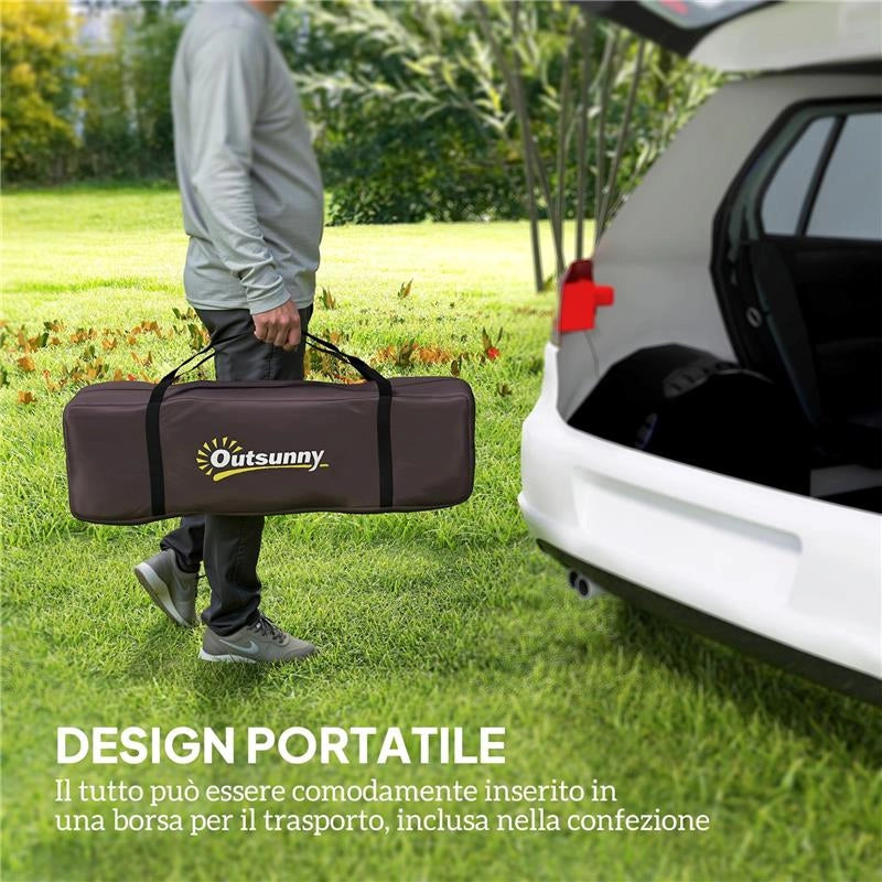 TENDA DA CAMPEGGIO DA 2-4 PERSONE CON STANZE SEPARATE IMPERMEABILE CON DOPPIE PORTE GRIGIO