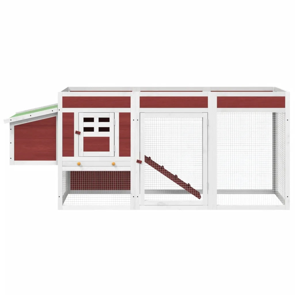 Pollaio Moka 204x50x84 cm in Legno Massello di Pino 172238