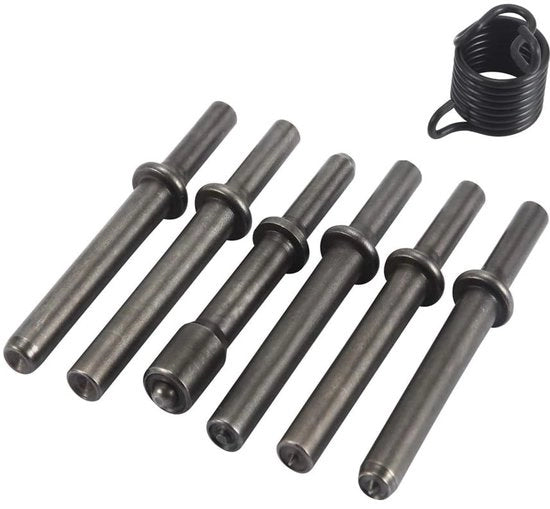 Set di accessori per lavorazione metallica - 7 pezzi - manici in acciaio - resistenti allo shock - adatti per la riparazione auto - set di martelletti aerei