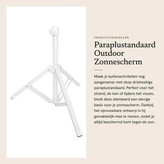 Paraplustandaard Driehoekig - Opvouwbaar Design - Costruzione in Acciaio - Duraturo - Adatto per Spiaggia/Terrazza/Camping - Tien Fermamente la Paraplu - Standaard per Parasole