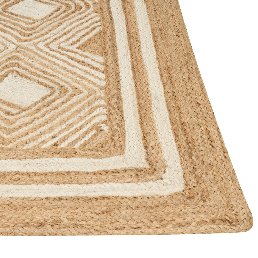 Tappeto area Beige Juta 300 x 400 cm Tessile intrecciato fatto a mano in stile boho naturale